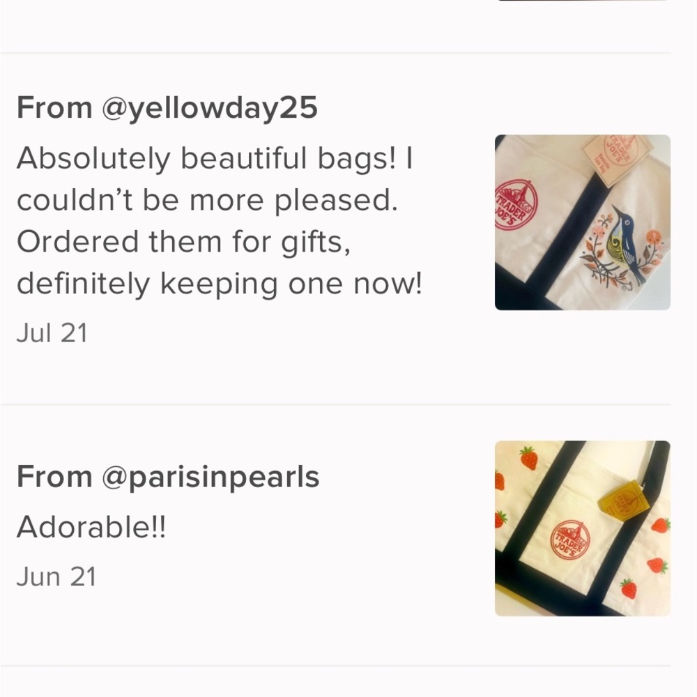 NWT Trader Joe's canvas tote with embroidery - Picture 12 of 12